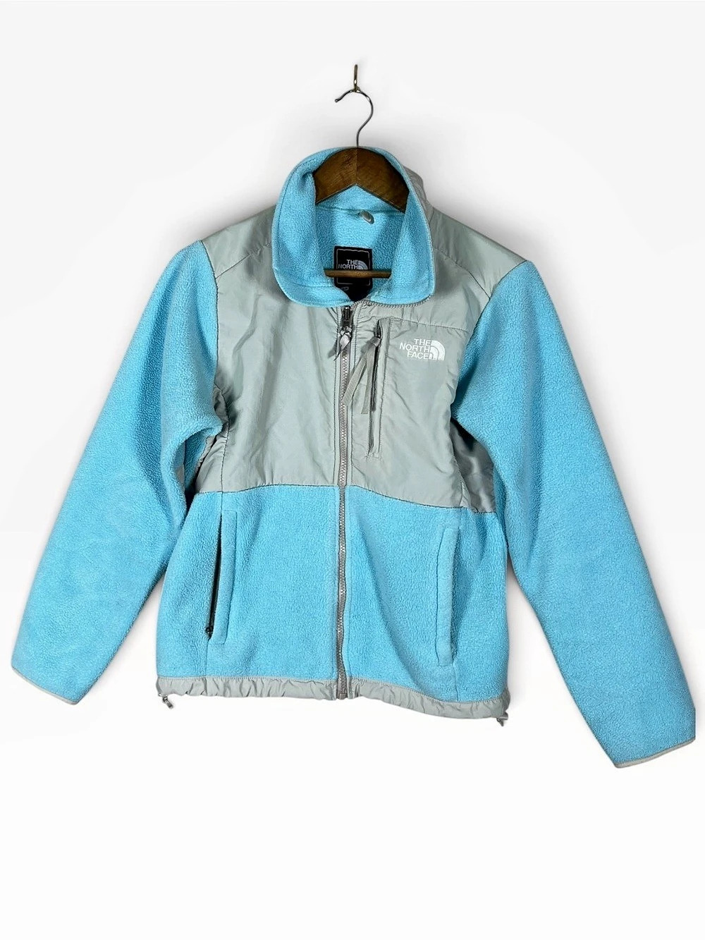 The North Face Womens Denali Polartec Fleece Jacket Size S Blue Gray Full Zip